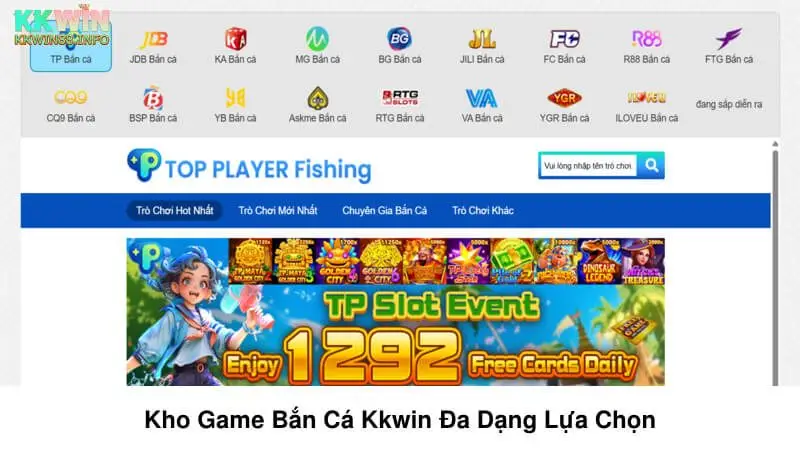 Kho game bắn cá KKwin đa dạng lựa chọn