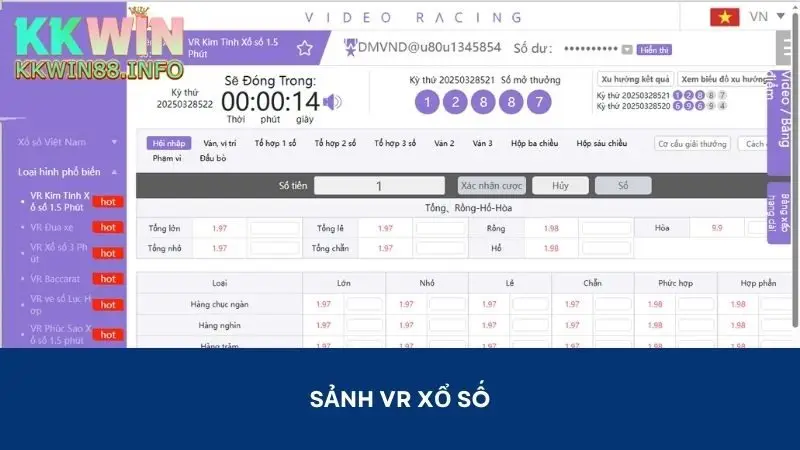 Sảnh VR xổ số siêu hấp dẫn