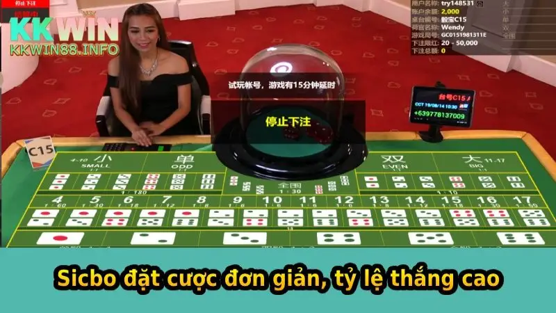 Sicbo đặt cược đơn giản, tỷ lệ thắng cao